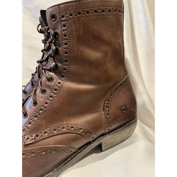 Andrew Marc Wingtip Brown Leather Lace Up Ankle‎ Boots w/ Zipper Men 9.5 C99-112 - Picture 7 of 16